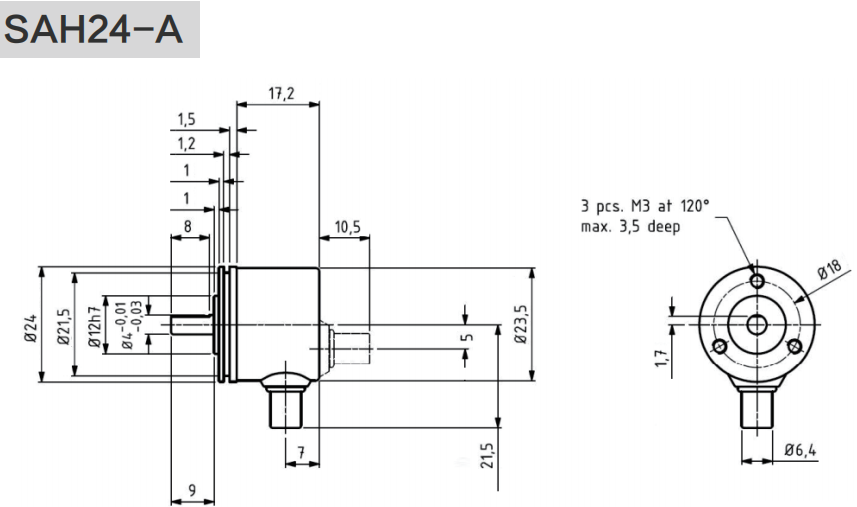 24mm實(shí)心軸盲孔型小型增量編碼器-西威迪