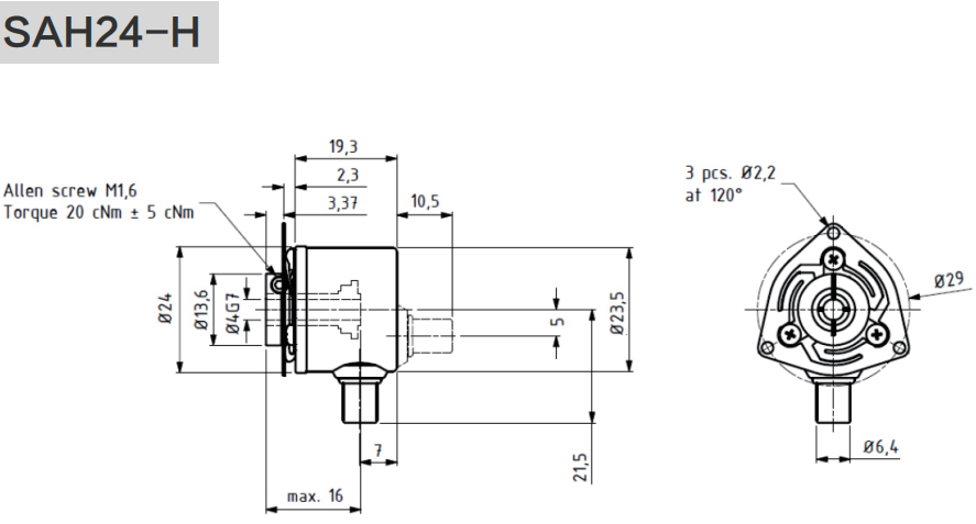 24mm實(shí)心軸盲孔型小型增量編碼器-西威迪