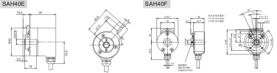 40mm實心軸盲孔型增量編碼器-西威迪