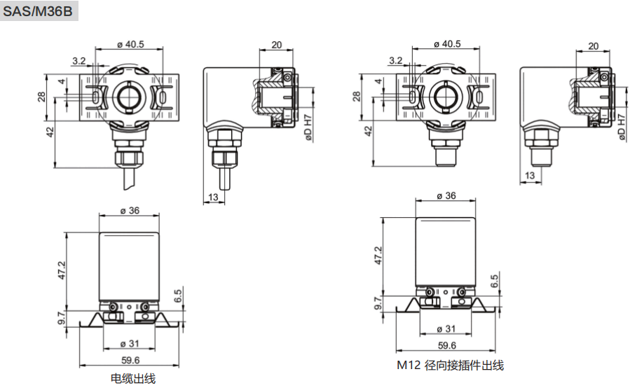 4-20MA、0-20MA、0-10V、0-5V工業絕對值編碼器SAS/M36-西威迪