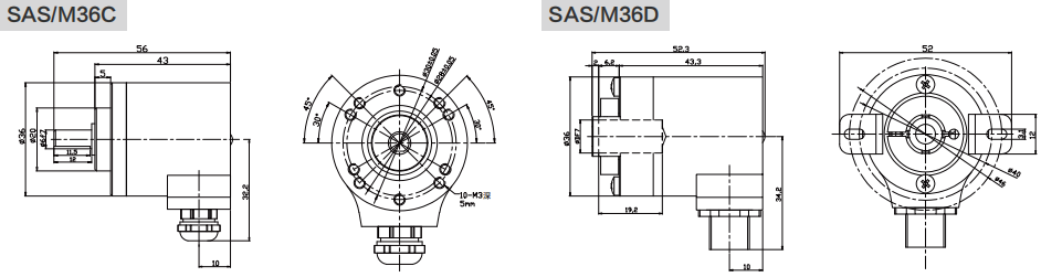 RS485、MODBUS-RTU工業絕對值編碼器SAS/M36-西威迪