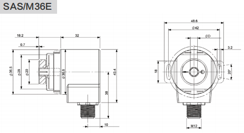 RS485、MODBUS-RTU工業絕對值編碼器SAS/M36-西威迪