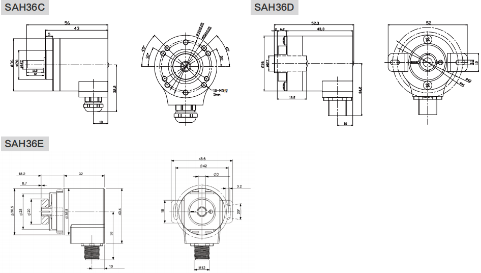 CANopen Industrial Absolute Encoder SAS/M36 - Civiti