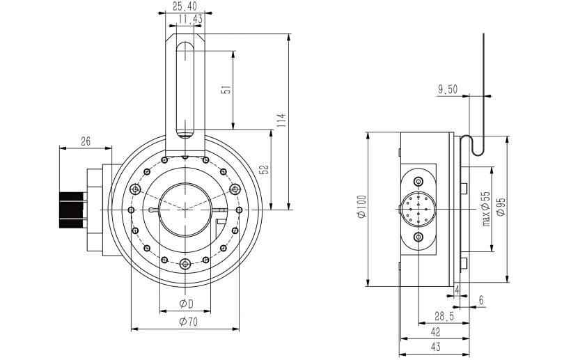 100mm標(biāo)準(zhǔn)通孔徑型增量編碼器-西威迪
