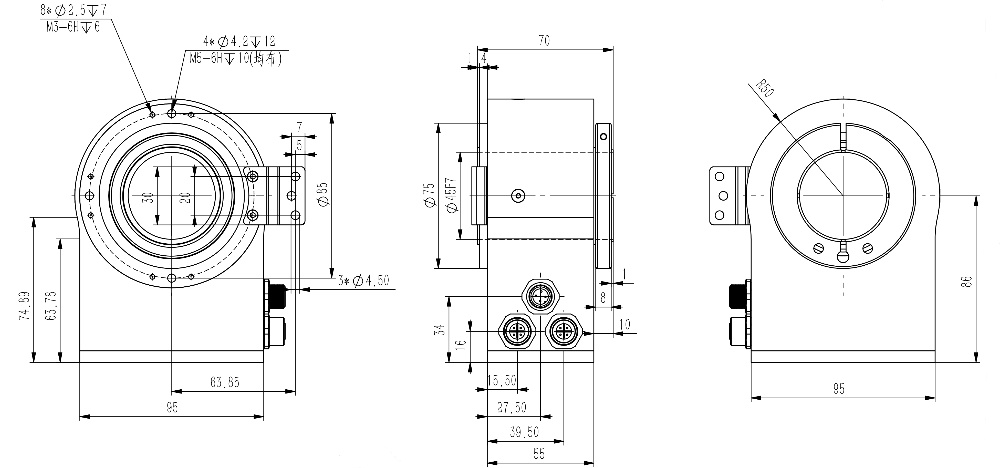 Profibus-DP Сквозной абсолютный промышленный энкодер SAS/M100-Siwedi